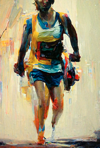 New Years Resolution To Run-  painting of runner